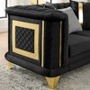 89"-Seater & 69" Loveseat Velvet Luxury Tufted Sofa Set with Embroidered Texture, Gold Stainless Steel Trims and 7 Decorative Pillows - 3 of 4
