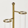 3pc Test Tube Brass Industrial Glass Vase - Hearth & Hand™ with Magnolia - 3 of 3