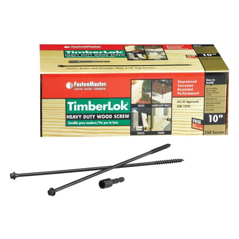 FastenMaster TimberLok No. 10 X 10 in. L Hex Epoxy Wood Screws 250, 1 of 2