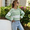 Anna-Kaci Women's Striped Relaxed Fit Crew Neck Pullover Knit Top - 4 of 4