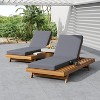 NicBex Acacia Wood Patio Chaise Lounge Set with 4" Thick Water-Resistant Cushions, Space Saving Design for Beach, Pool, Garden, Dark Gray,Teak - 3 of 4