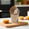 Unique Bargains Disposable Baking Cups Wood Pulp Paper PE Coating Reddish Brown Khaki 2.36"x1.77" 50 Pcs - 2 of 4