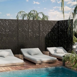 PexFix 72 in. x 47 in. Outdoor Privacy Rectangle Screen Galvanized Steel Panel Divider in Black - 1 of 4