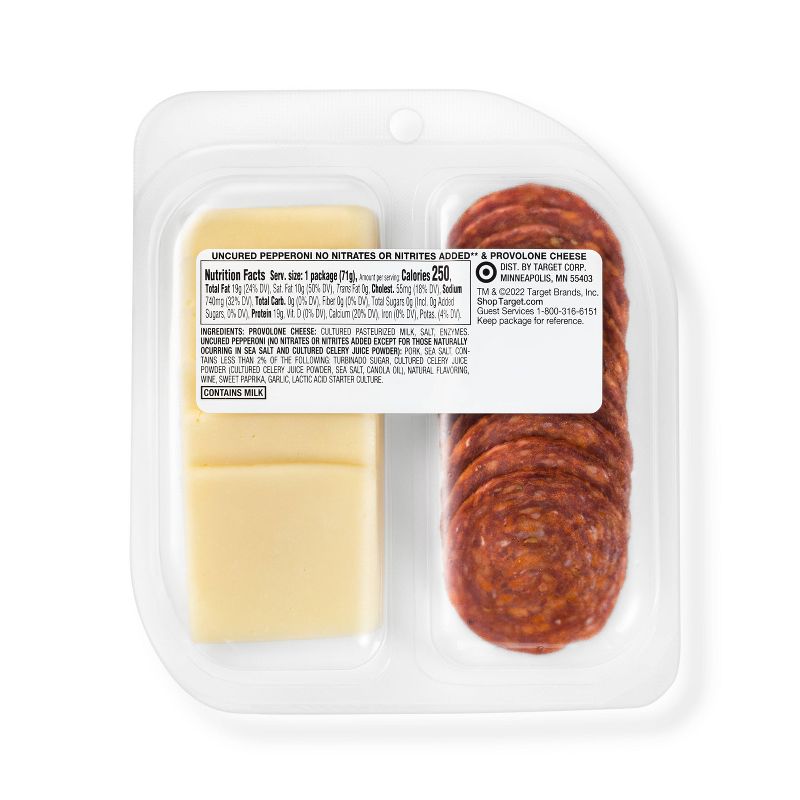 Uncured Pepperoni and Provolone Cheese Snacker - 2.5oz - Good &#38; Gather&#8482;, 3 of 6