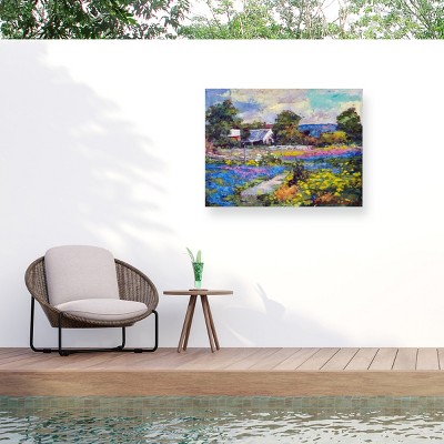 "Texas Ranch Wildflowers" Outdoor Canvas