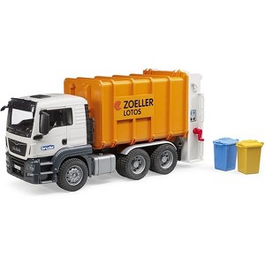 Bruder MAN TGS Rear Loading Garbage Truck Orange - 1 of 4