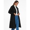Allegra K Women's Collar Fashion Pockets Zip Winter Warm Long Trench Coats - 3 of 4