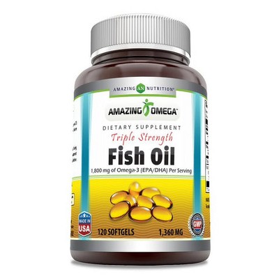 Amazing Omega Triple Strength Fish oil 1360 Mg 120 Softgels