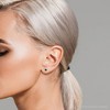 Pompeii3 1ct Pave Halo Martini Blue Diamond Studs 14K White Gold Lab Created - 4 of 4