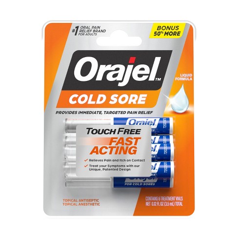 Orajel Single Dose Touch-Free Applicator Cold Sore Treatment - 4pk - image 1 of 4