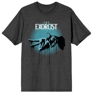 Exorcist (2023) Floating Girl with Logo Design on Dark Heather Short Sleeve Adult T-Shirt - 1 of 3