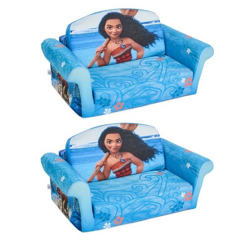 Marshmallow Furniture 2 Pack Kids 2 in 1 Flip Open Foam Compressed Lightweight Lounging Sofa Bed extendable Sleeper Couch Moana Target