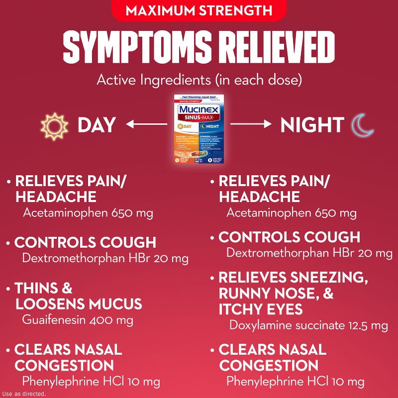 Mucinex Max Strength Sinus Medicine - Day &#38; Night - Liquid Gels - 24 ct, 5 of 13