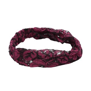 Unique Bargains Women's Lotus Wide Lace Headband 1 Pc - 1 of 4