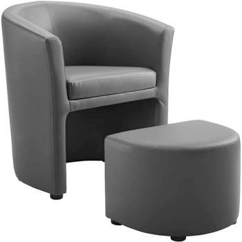 Modway Divulge Armchair and Ottoman - Gray