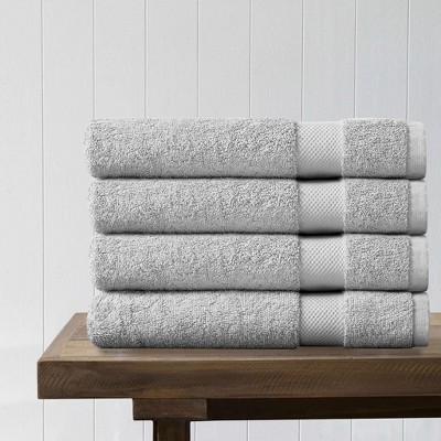 Delara 100% Organic Cotton 650 GSM Long Staple, Soft, Quick Dry & Ultra-Absorbent Bath Sheet (Pack of 4)