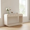 Whisen Retro Console Table Side Table with Curved Leg, Metal Handles, 3 Drawers and Bottom Shelf for Entryway - 2 of 4
