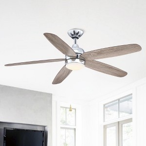 Parrot Uncle 52" Modern Chrome Indoor Standard 3000K Integrated LED Ceiling Fan - 1 of 4