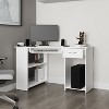 Sapphtopaz Modern L-Shaped Computer Desk with Drawer Corner Writing Desk with Open Storage Shelf Workstation Office Desk for Home Office - 3 of 4