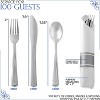 Stock Your Home Pre Rolled Disposable Silverware Sets for Parties, Silver (100 Pack) - 2 of 4
