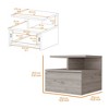 NicBex Wall-mounted Nightstand with 2-Tier Open Shelf Modern End Table with 1-Drawer for Bedroom,Living Room - 3 of 4