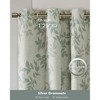 Printed Botanical Pattern Blackout Window Panel, Textured Poly Slub Fabric Panel for Luxurious Decor Style - 4 of 4