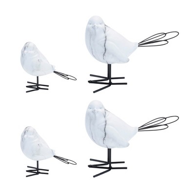 Melrose Marble Print Bird Figurine (Set of 2)