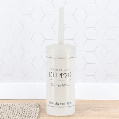 Evideco French Home Goods Decorative Toilet Brush & Holder - Available in 6 Unique Designs - Durable Plastic, Compact Size, Easy to Clean
