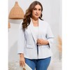 Whizmax Women's Plus Size Casual Blazers Open Front Work Office Jackets Blazer with Pockets - 3 of 4
