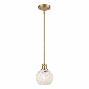White Mouchette - 1 Light Stem Hung Mini Pendant In Modern Style-8 Inches Tall and 6 Inches Wide - 1 of 1