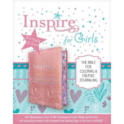 Inspire Bible for Girls NLT (Leatherlike, Pink) - (Leather Bound)