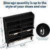 Narrow Fluted Shoe Cabinet w/ 4 Flip Drawers - Freestanding Slim Hidden Storage for Entryway/Hallway/Living Room/Bedroom - 3 of 4