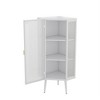 22.25'' Corner Storage Cabinet, Floor Cabinet with Tempered Glass Door & Shelves, Freestanding Sideboard for Bathroom, Kitchen, Living Room - 4 of 4