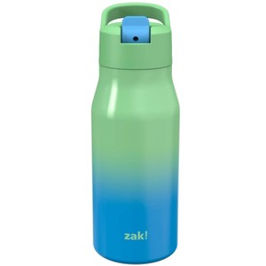 Zak Designs 14 fl oz Double Walled Stainless Steel Tranquility Insulated Straw Bottle - 1 of 4