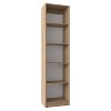 TOAOTBNBO 5-Tier Space-Saving Storage Bookcase, Narrow Tall Bookshelves for Tight Spaces Small Display Corner Shelf, Light Brown - 2 of 4