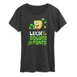 Women's - SpongeBob Squarepants - Luck Of The Square Pants Short Sleeve Graphic T-Shirt - 1 of 4