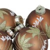Northlight Flower Vine Glass Christmas Ball Ornaments - 3.25" (80mm) - Bronze - 4ct - 3 of 3