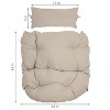 Sunnydaze Outdoor Replacement Cordelia Hanging Egg Chair Cushion and Headrest Pillow Set - 2pc - image 3 of 4