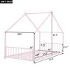 Okak Twin Size Bed Frame with Storage, twin Size Bed Frame Kids, House-Shaped Metal Platform with Twin Size Trundle, Pink - 3 of 4