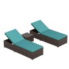 WestinTrends 3-Piece Outdoor Wicker Chaise Lounge Set with Side Table - 3 of 3