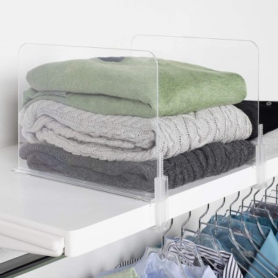 Adjustable Plastic Shelf Dividers Closet Bag Divider Purse Organizer Shelf  Separators for Organization(2 Pack,)
