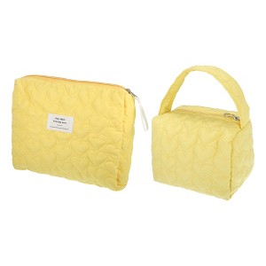 Unique Bargains Women's Portable Heart Makeup Bag 2 Pcs - 1 of 4