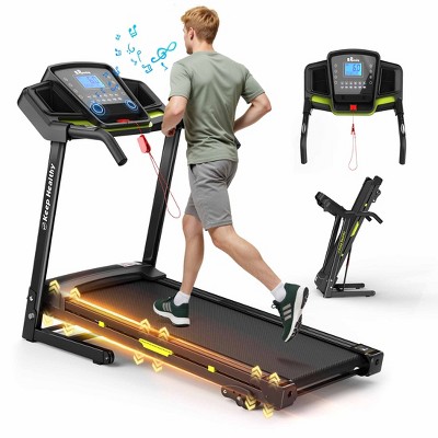 Aukfa 3.5HP Foldable Treadmill with Incline, 12 Programs, 330lb Capacity, LCD Display App Compatible for Home Gym Fitness