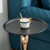 Kumasinova 21.2"Luxury Black&Gold Mermaid End Table Exquisite Martini Table for Living Room,Modern Sofa Side Table Accent Pedestal Table,Art Deco - 4 of 4