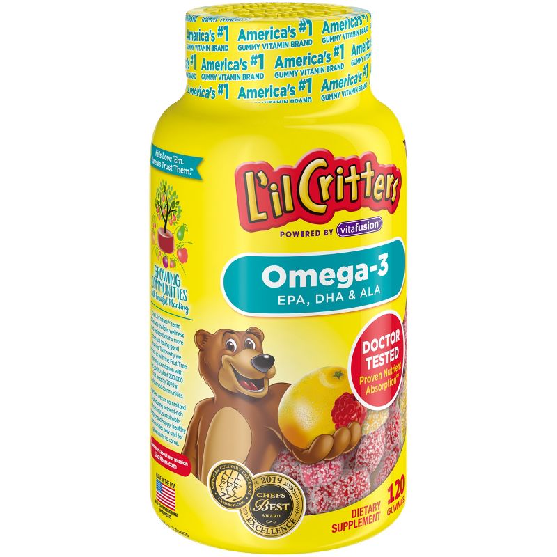 L'il Critters Omega-3 Dietary Supplement Gummies - Fruit - 120ct, 3 of 8