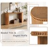 Vintage Console Table with Beaded Trim and Reversible Curved Legs, Natural Wood Veneer Entryway Accent Table for Hallway or Behind Sofa - 4 of 4