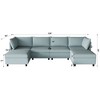 NicBex Modular 129" U Shape Sectional Sofa Sleeper Couch Set with Storage Space for Living Room - 2 of 4