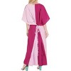 LA LEELA Women's House Daily Routine Evening Wear Vacation Casual Dailywear Holiday Loungewear Relaxed Fit Caftan Maxi Night Shirts 3X-4X Pink, Solid - 4 of 4