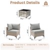 XIZZI 5PCS Furniture Set, Rattan Modular Sectional Sofa, Outside Coversation Set with Solar Coffee Table for Porch Balcony Backyard Poolside - 4 of 4