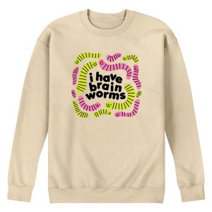 Men's - Instant Message - I Have Brain Worms Graphic Fleece Sweatshirt - 1 of 4